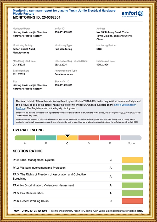 Our Certificate