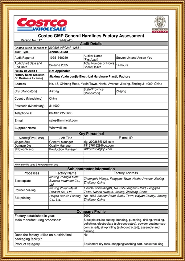 Our Certificate