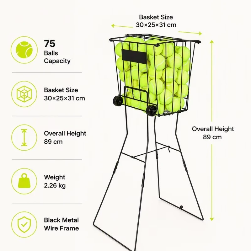 Metal Wire Tennis Ball Storage Basket